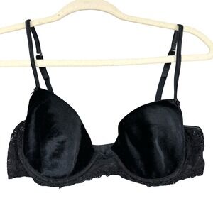 Olga Bra Womens 36B Black Underwire Lace Trim Adjustable Straps Full Coverage